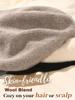 Gestrickte Wollmütze für Damen Winter Warm Weich Kaschmirmischung Slouchy Mütze Kräuselung Korea Mode Elastische Skullies Mädchen Dame