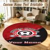 Round Rug Custom NameSheffield United FC Pattern Non Slip Carpet Home Floor Decor