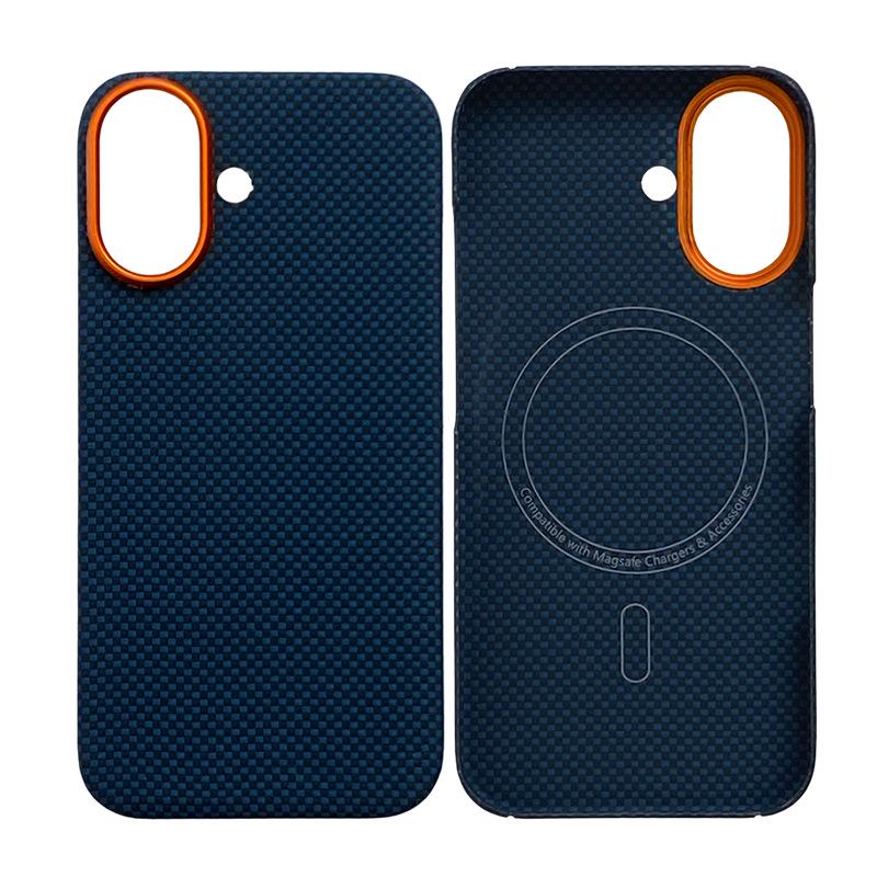 Apple iPhone 17 Ultra-thin Kevlar Case with Magnetic Suction, Alloy Frame, Aramid Fiber, and Half-wrapped Design