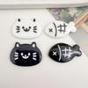 Handmade Black & White Cartoon Kitten Resin Accessories: Hair Clips, Phone Cases, Keychains, Pendants, Ornaments.