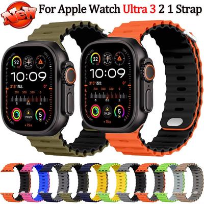 Silikonowy pasek Ocean do Apple Watch Ultra 3/2 49mm Serii 11/10 46mm 42mm 9 8 7 45mm 41mm Pasek iWatch 6 5 SE 44 40mm