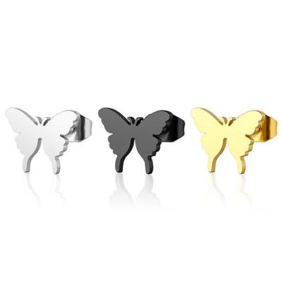 Japanese & Korean Butterfly Earrings - Stainless Steel, Fresh Spring/Summer Design, Small Animal Personality, Simple Style