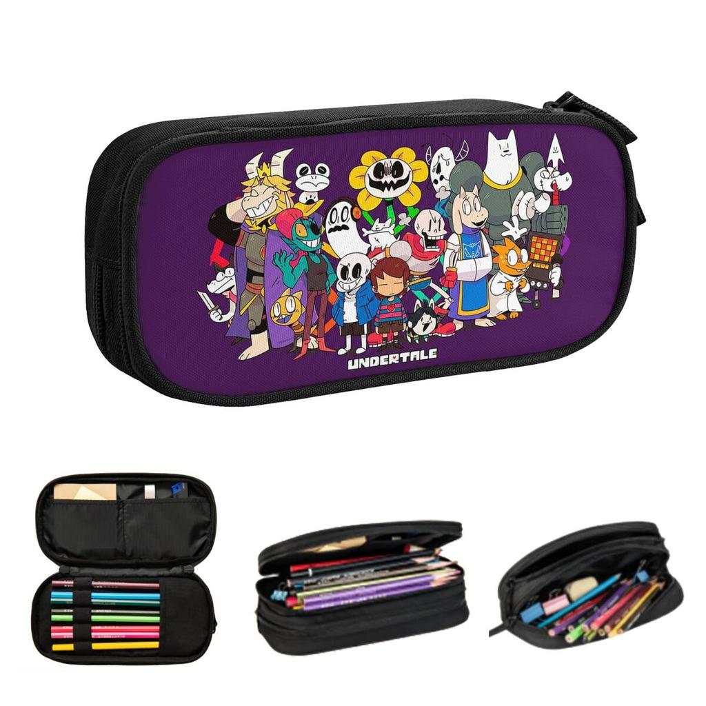 Undertale Adventure Pencil Cases for Student School Pen Box Pencil Bag Big Capacity Pencil Pouch