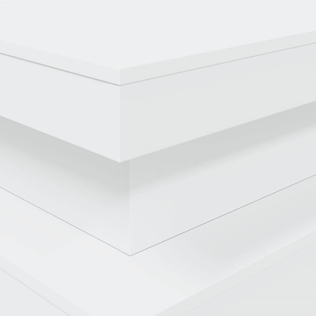  Coffee Table with LED Lighting, White, 90x50x40 Cm