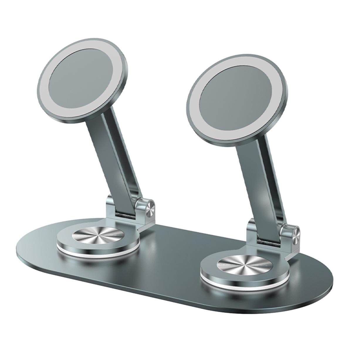 CX-3 Dual Head Magnetic Phone Stand 360-Degree Rotatable Aluminum Alloy Holder Adjustable Angle for Live Streaming