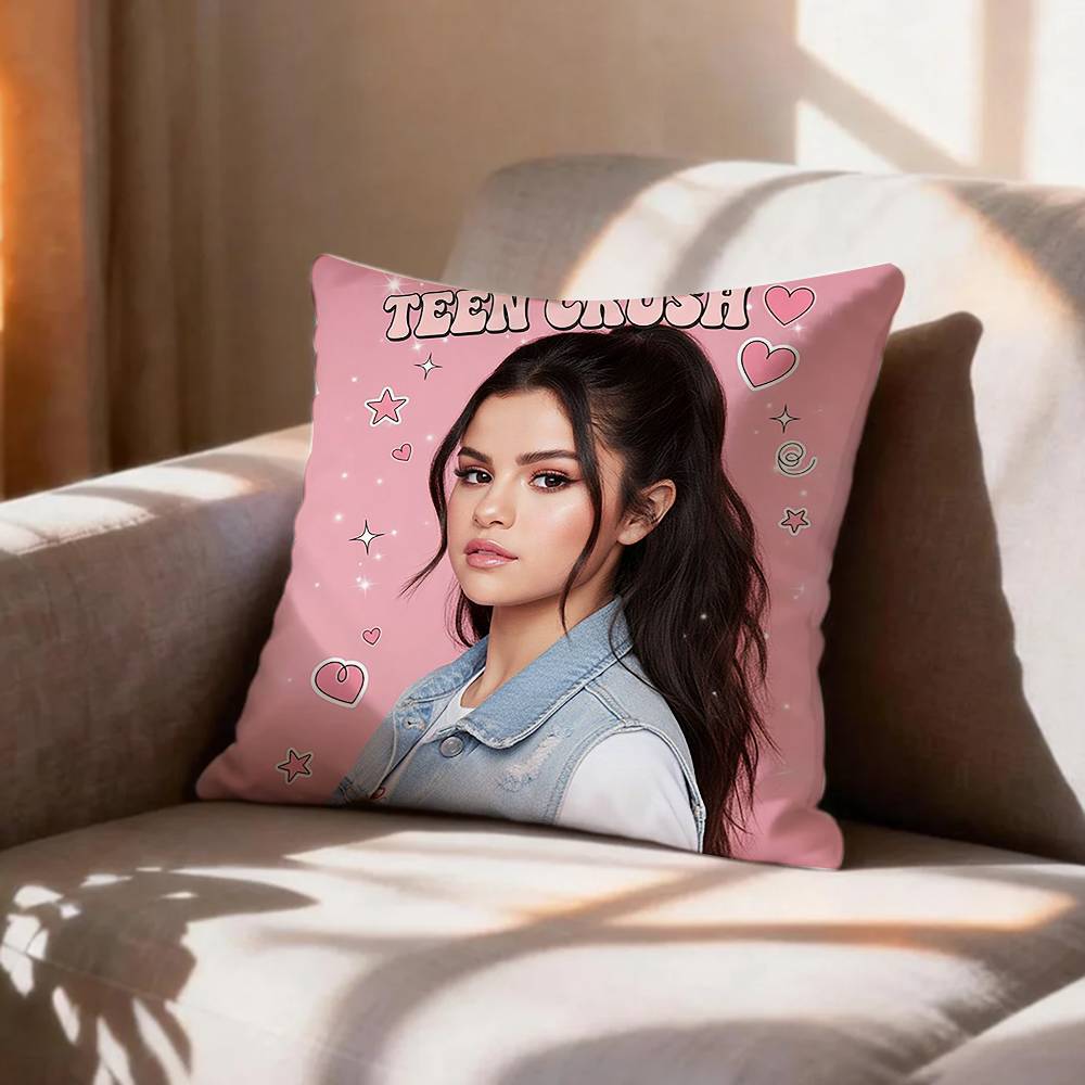 Sweet Girly SSelena Gomez Pillow Case Pattern Printed Pillowcase For Living Room Sofa Cushion Cover