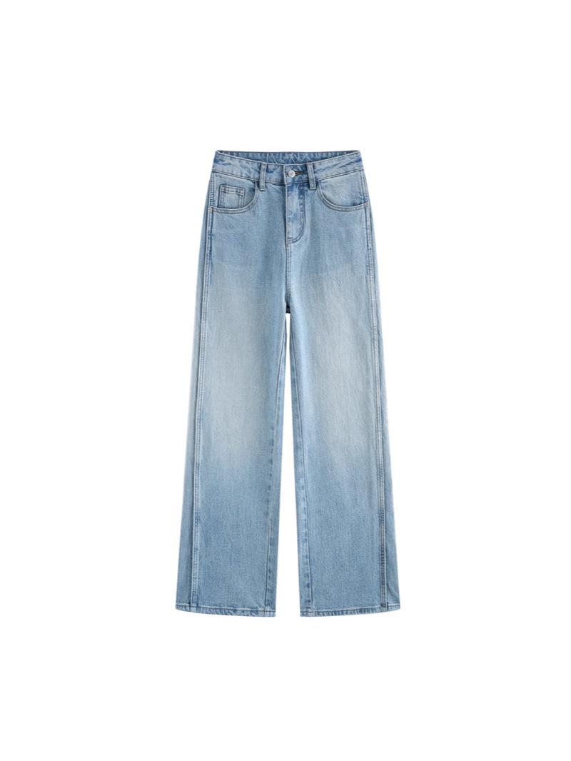 Women s Autumn 2025 High-Waisted Light Blue Floor-Length Skinny Jeans 2XL
