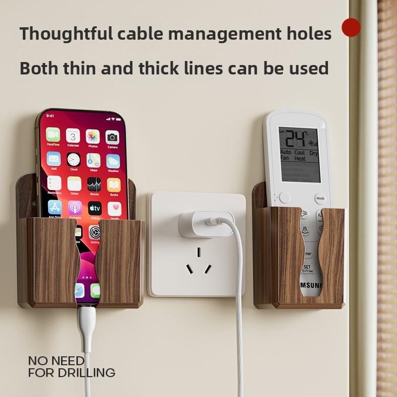Modern Minimalist Abs Wall Mount Remote And Phone Organizer For Bedroom Storage