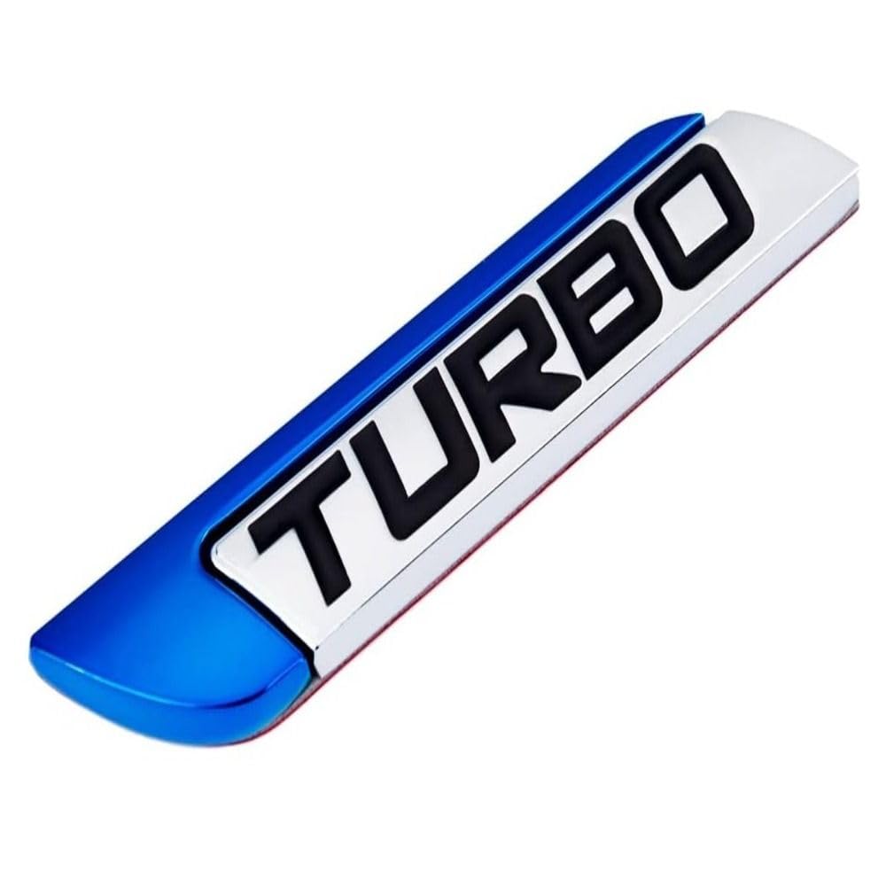 Qicarkey 2pcs 3D Turbo Metal Decal, 3D Car Metal Decal Sticker, Truck Side Fender