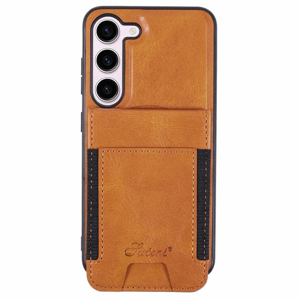 SUTENI H17 For Samsung Galaxy S23 Magnetic Case Card Holder Kickstand Phone Cover