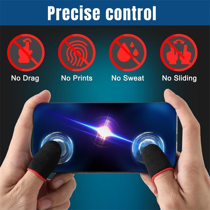 20Pcs Phone Gaming Finger Sleeves Game Hand Controller Gloves Anti Sweat Breathable Seamless Touchscreen Finger Cover