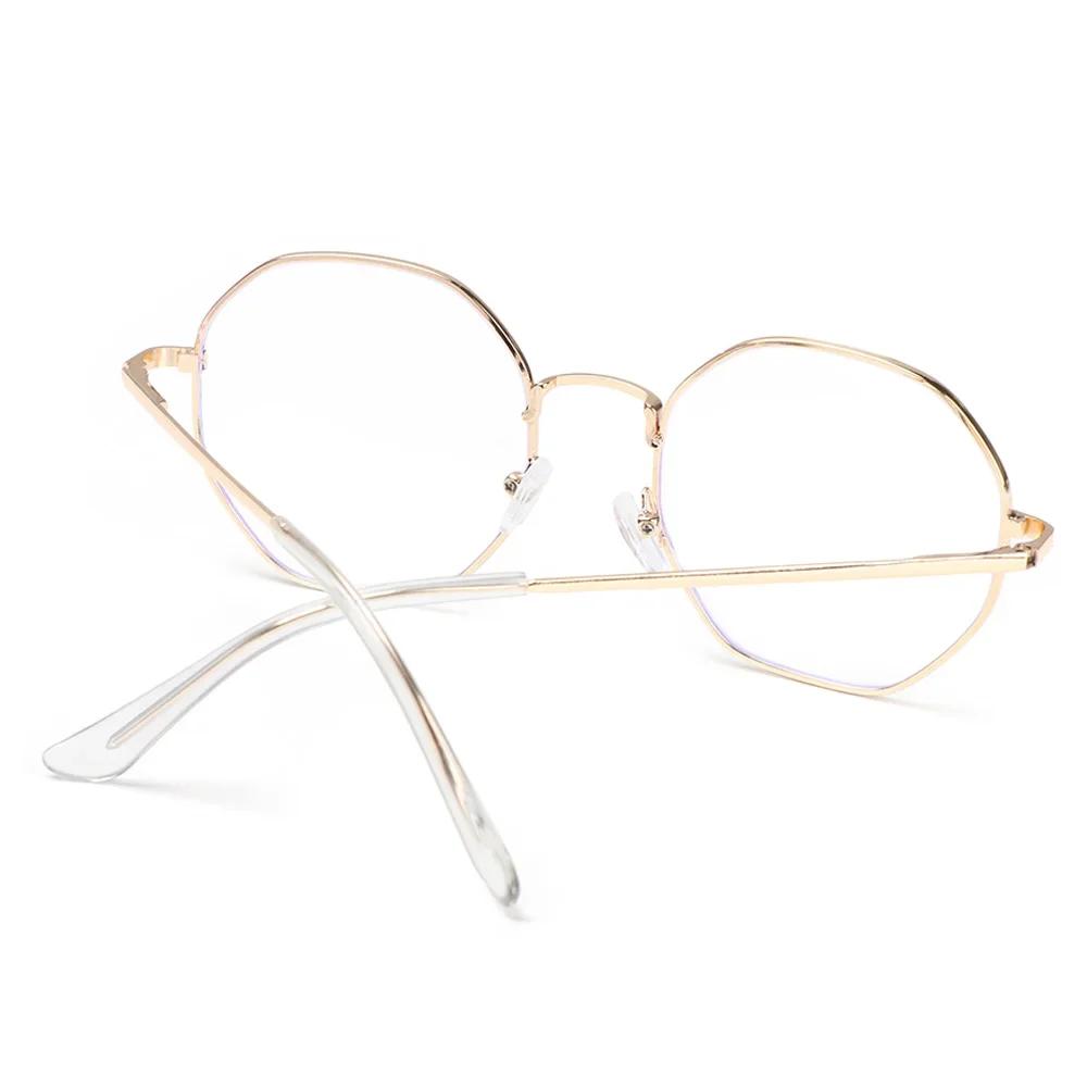 Men Vintage Anti Blue Light Glasses Frame Round Women Lens Myopia Optical Mirror Simple Metal Anti-Blue Clear Eyewear Frames
