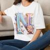 Floral Letter N T-Shirt | Monogram Flowers Letter N Tee Gift for Her Mom Grandma Family Friend Sister Crew Team Party Aunt