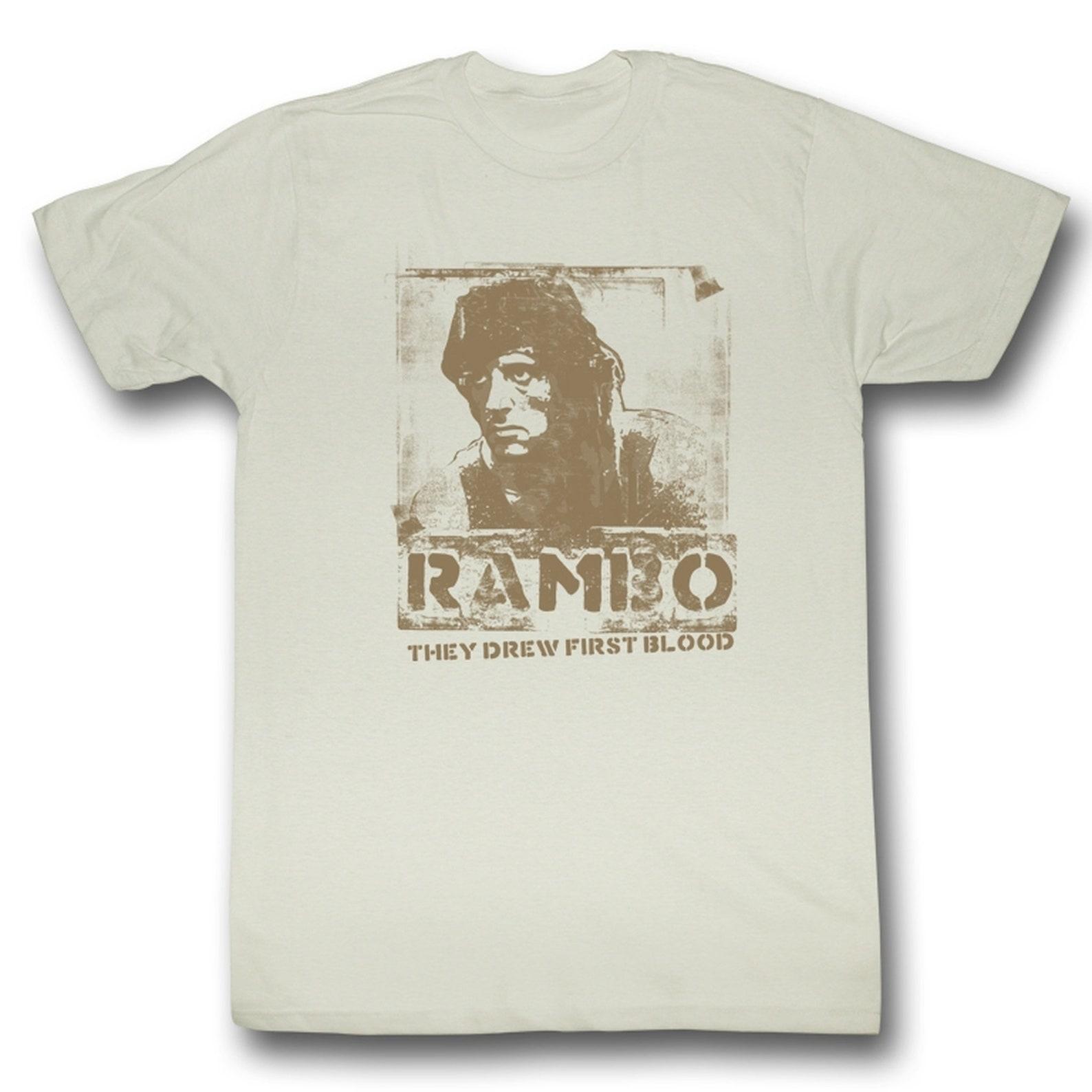Rambo Blame Natural Adult T-Shirt L