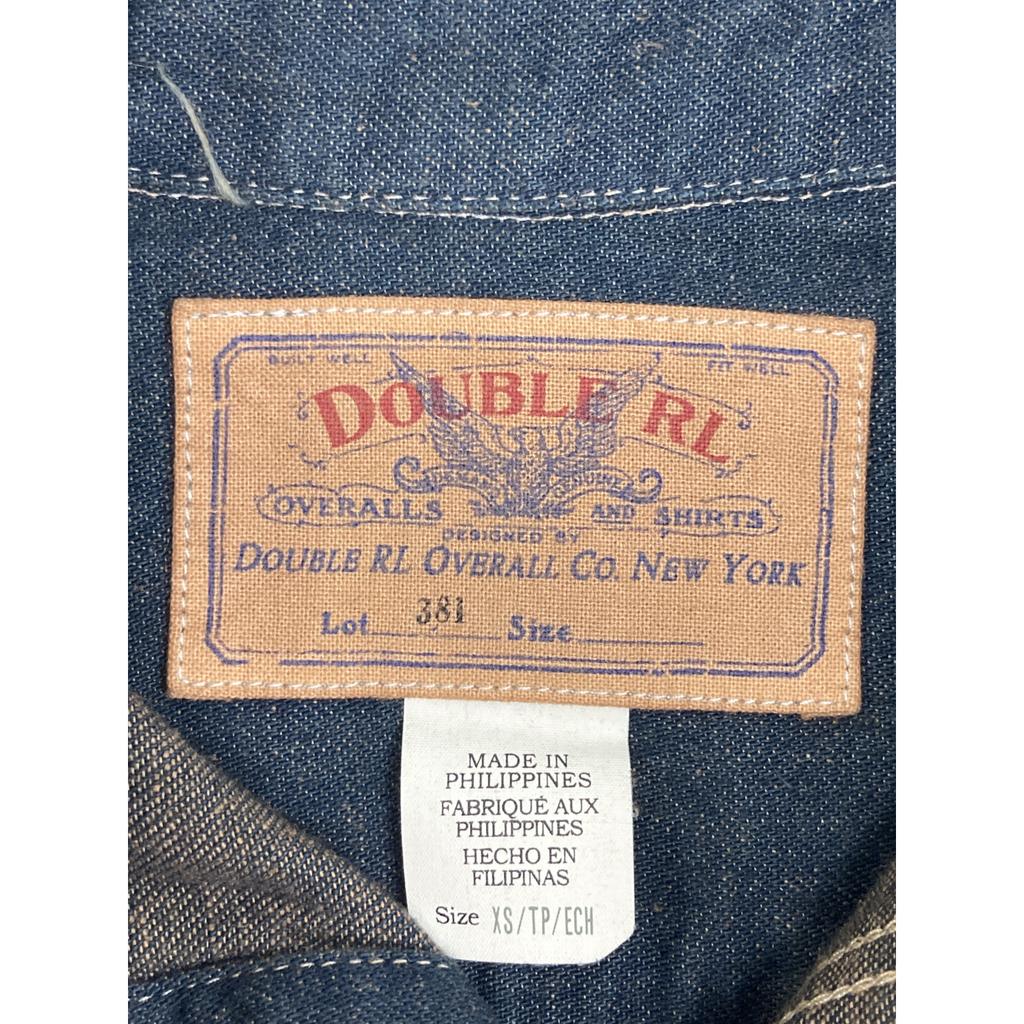 RRL 25Edelstahl 782959630001 Metallknopf Indigo Denim Arbeitshemd Oberteile XS IndigoUsed