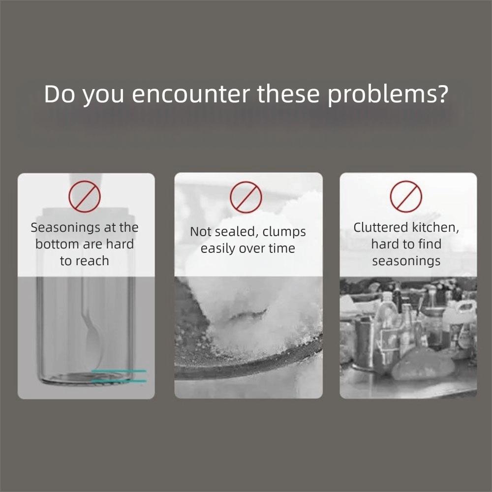 3Pcs Leakproof Glass Seasoning Bottle Sealed Spice Jar Multifunctional Sugar Storage Pots for Home