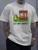 Unisexs Light Blue Loose Cotton Tee Got Any Grapes Duck Lemonade Stand Cartoon Crew Neck Short Sleeve Casual Street Male Top