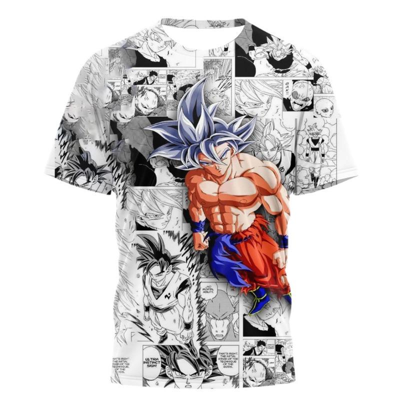 Dragon Ball Super Goku Ultra Instinct 3D Print T-shirt Unisex Comic Panel Graphic Streetwear Daily Casual Outfit for Anime Fans
