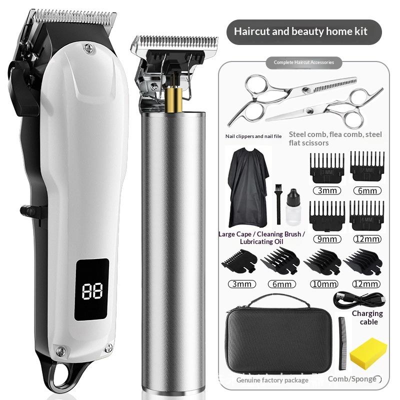 Hair clipper family set self-cutting electric hair clipper professional hair shaving household men s electric clipper shaving head