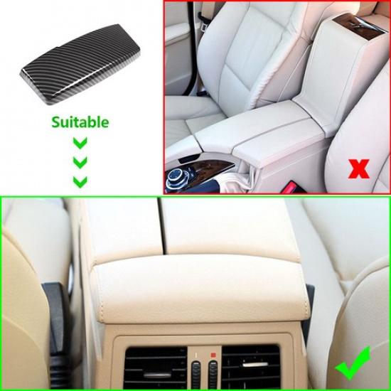 Carbon Texture Center Console Armrest Box Panel Cover For BMW 5 Series E60 04-10