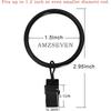 40 Pack Curtain Rings With Clips, Drapery Clips With Rings, Drapes Rings 1.5 In Interior Diameter, Fits Up To 1.2 In Curtain Rod, Black