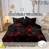 Modern Duvet Cover Set (1*Duvet Cover+2*Pillowcases) Fashion Red Grid 3D Bedding Set Soft Comfortable Duvet Cover For Bedroom