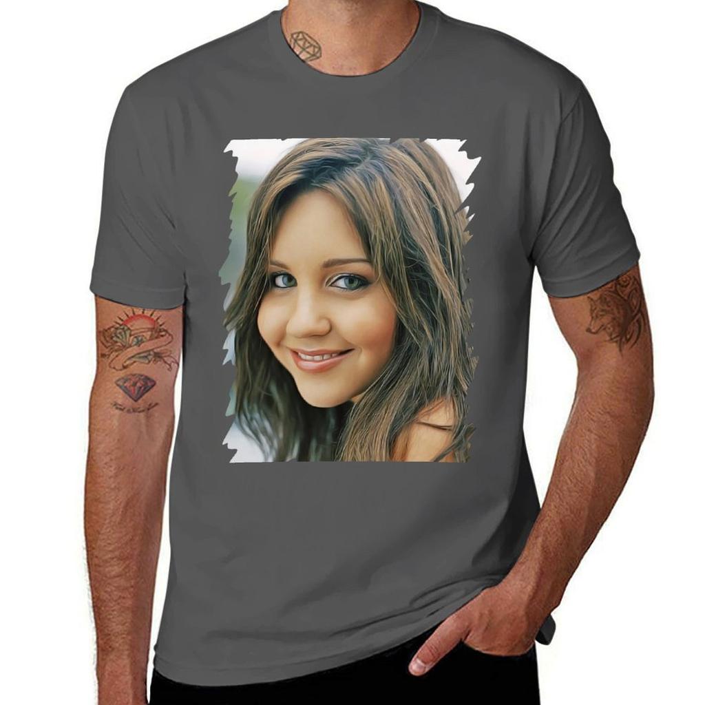 Aunisexda Bynes Promi Ölmalerei Kunst T-Shirt Thanksgiving Lässiges T-Shirt