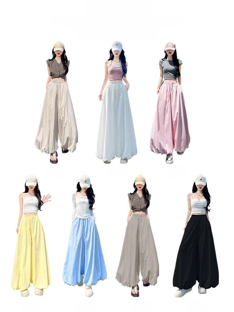 Summer Girl Floral Bubble Skirt Pants With High Waist For Casual Wear