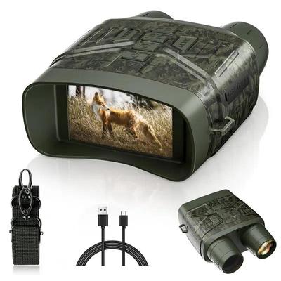 Brýle pro noční vidění-4K Dalekohled pro noční vidění pro dospělé Kamuflážní 3'' dalekohled s velkou obrazovkou umožňuje ukládat fotografie a videa s dobíjecí baterií