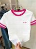 2026 summer Womens Short Sleeve  Edition Red Heart Print T-Shirt Girl Round Neck Outdoor Sports plus-size beach surf t-shirt