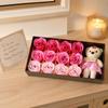 Pink Color Soap Flower Bear 12 Bouquet Romantic Bear Rose Flower Plush Bear  Romantic Occasion