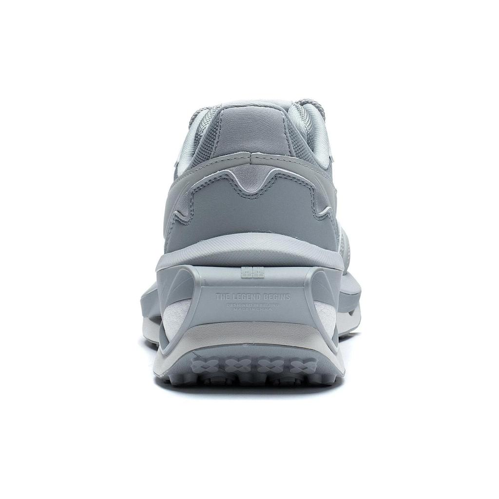 Li Ning Slip Resistant Abrasion Resistant Low top Casual Shoes Men's Silver AZGS005-7
