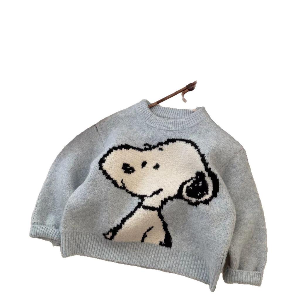 Kids Thick Warm Knit Sweater Winter Boys Girls Cartoon Base Layer Top