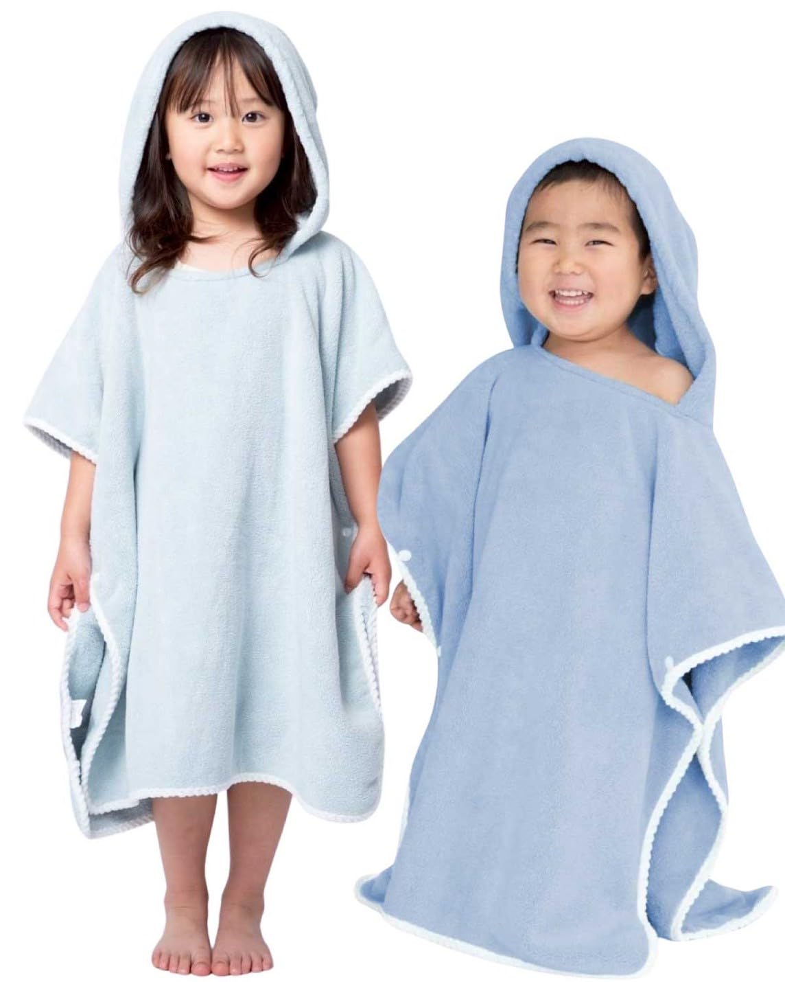 

пончо идеально для соло Полотенце-пончо с капюшоном 0 4 голубой свет [ринати] Халат, детский, для детей, [Проверено на формальдегид, для купания] (Япония, возраст, месяцы,