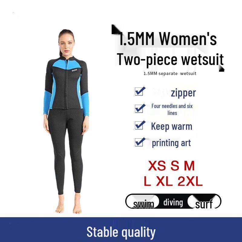 WEZHO Women's 1.5mm Long Sleeve Wetsuit Top