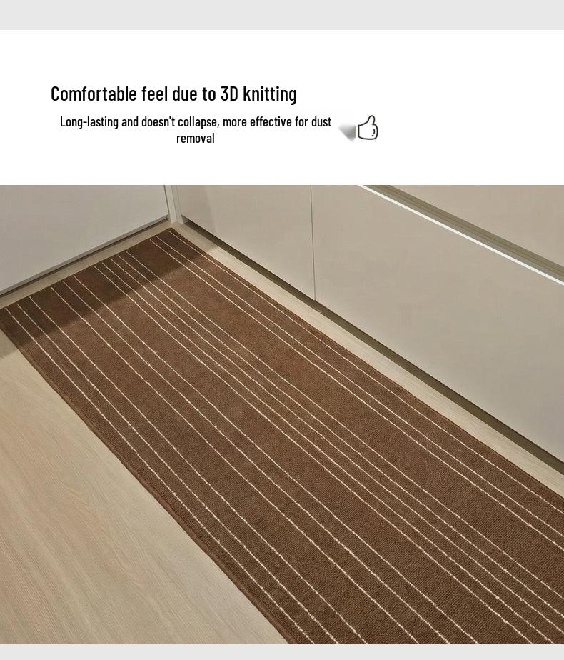 L-Shaped Nordic Kitchen Rug - Absorbent, Non-Slip, Wear-Resistant Polypropylene Mat