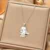 Japan and South Korea Simple Popular Wind Titanium Steel Necklace Female Niche Exquisite Internet Celebrity Zircon Clavicle Chain High-end Jewelry