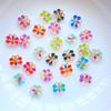 100Pcs New Cute Mini 8mm Shiny Flowers Flat Back Resin Cabochons Scrapbooking DIY Jewelry Craft Decoration Accessorie