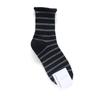 Korean Women's Mid-Calf Cotton Socks: Autumn/Winter Striped & Rolled Edge Sporty Design