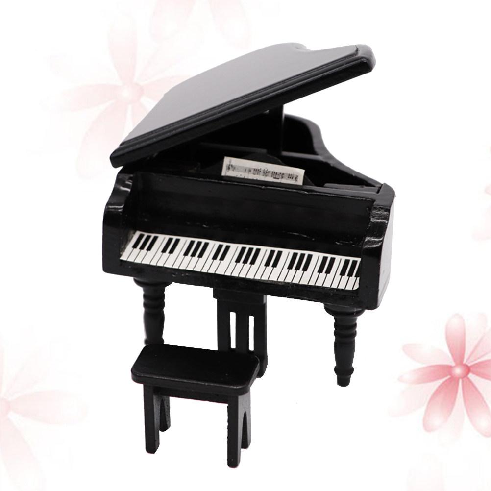 Miniature Realistic Grand Piano Simulate Pocket Piano Decoration Home Office Educational Display Tabletop Models Gift