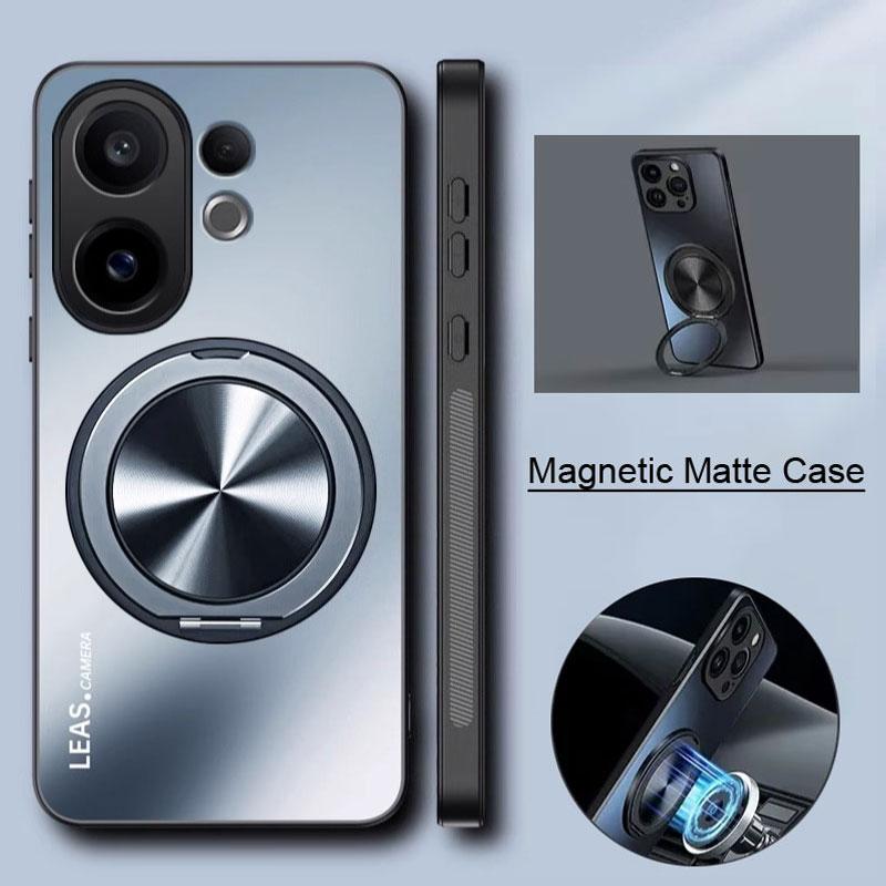 Magnetic Case For VIVO X200 FE Matte Shockproof 360° Rotating Ring Holder Hard Back Cover For VIVO S30 Pro mini Stand Shell