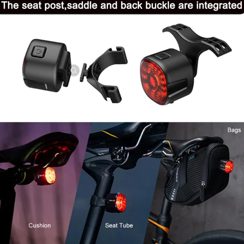 Bicycle Taillight Bicycle USB Smart Auto Brake Sensing Light Waterproof  Charging Cycling Taillight Warn Bike Rear Light