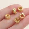 2Piece/Pack 14/18k Gold Color Plated 7.5*9mm Big Hole Spacer Beads for DIY Jewelry Making Bracelet Necklace Accessories