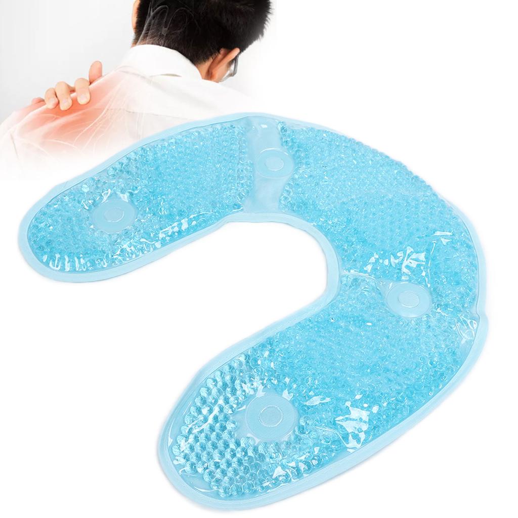 U Shaped Gel Bead Cooling Therapy Neck Wrap Neck Injuries Reusable Relief Cold PackSky Blue