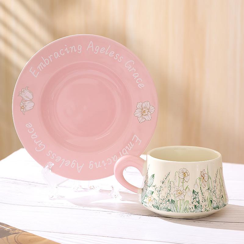 Ретро Кофейная Чашка Керамическая Чашка Кружка Кофейная Чашка Чашка Чашка Одна Подставка Керамическая Кофейная Чашка Подставка Высокая Ценность Подарок 300ML