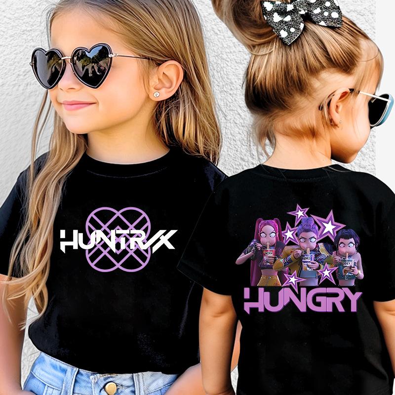 KPop Demon Hunters Kids Clothing Summer Cartoon Derpy Tiger Clothes Fashion Boys T-shirt Children's T-shirt Top