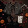 Halloween Costume Accessories Set Headband Cape Gloves Stickers for Women