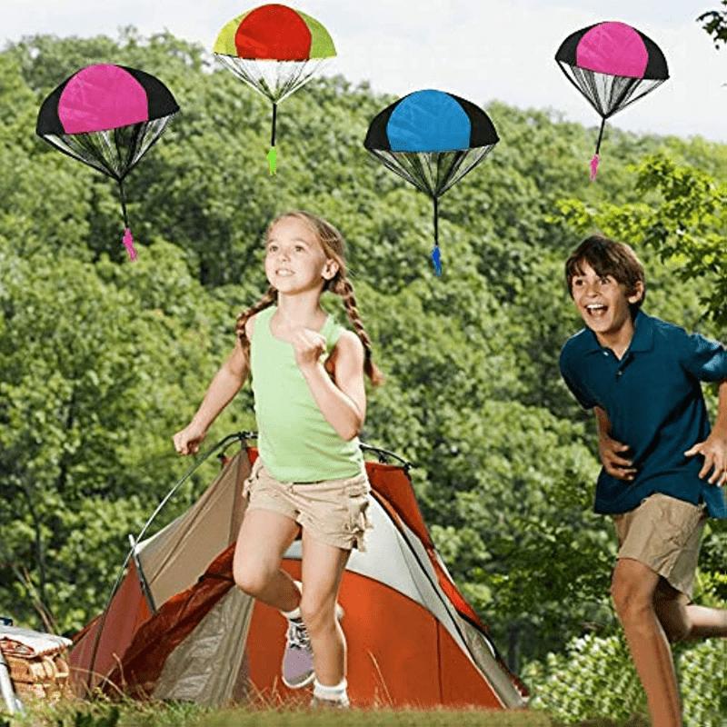 10pcs Tangle-Free Parachute Toys for Youngsters, Colorful Plastic Army Soldiers Guys, Handheld Outdoor Flying Toys for Party Favors