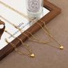 Korean Titanium Steel Heart Bracelet & Necklace Set - Non-Fading, Double-Layer Stackable, Ins Style