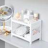 Doppelschichtiger Lagerregal Minimalistischer Schreibtischorganisator Einfach zu montieren für Badezimmer Home Office Arbeitsplatte 1 Stück